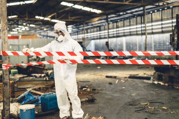 Professional Sewage Cleanup technician working in Valders, WI